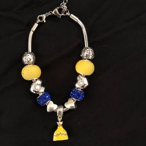 Yellow Princess Charm Bracelet with extender
